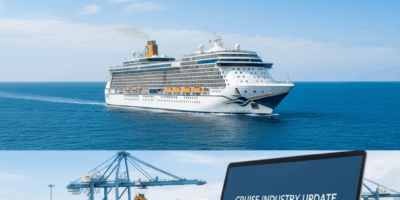 Professional featured image for maritime/shipping article: Cruise Industry Update. High quality phot