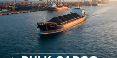 Professional featured image for maritime/shipping article: Bulk Cargo Updates. High quality photogra