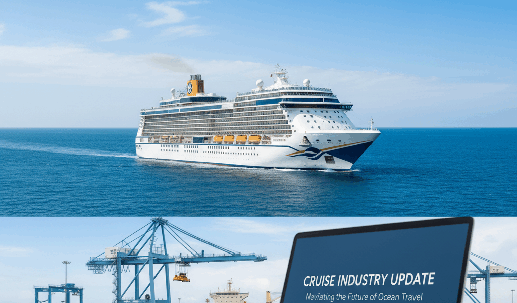 Professional featured image for maritime/shipping article: Cruise Industry Update. High quality phot