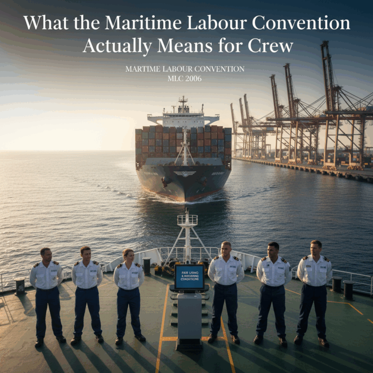 Professional featured image for maritime/shipping article: What the Maritime Labour Convention Actua