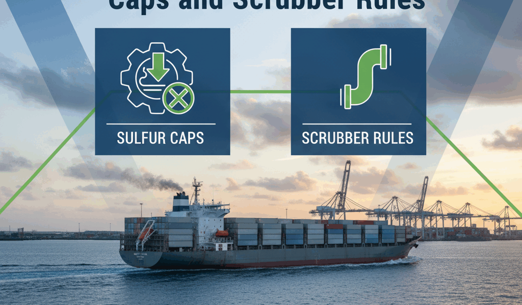 Professional featured image for maritime/shipping article: Understanding MARPOL Sulfur Caps and Scru