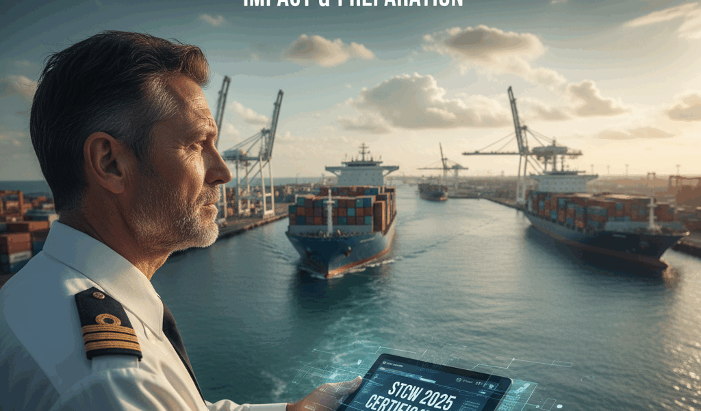 Professional maritime shipping image for article: New STCW Certification Rules Hitting Mariners in 2